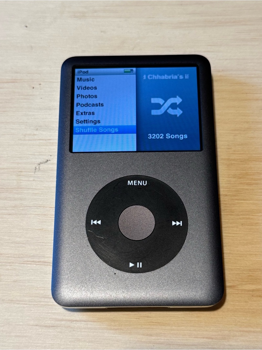iPod Classic Model:A1238 Blk 7thGen 160GB Tested Battery Holds No Charge w/Charg